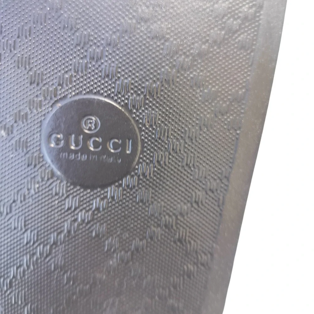 Gucci Rubber Logo Slides Sandals Dark Grey Interlocking G Made in Italy‎ 12